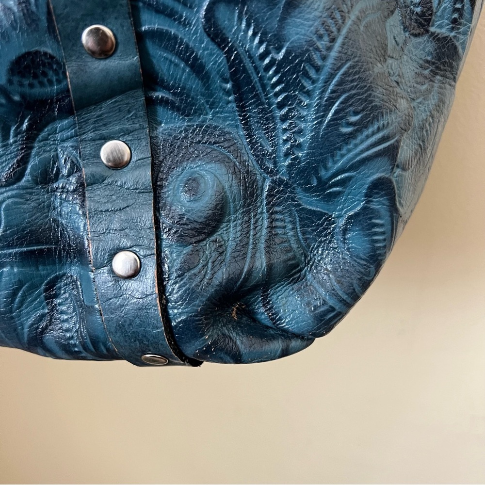 Patricia Nash Teal Tooled Leather Tote - Picture 7 of 12